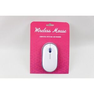 New Orbit Innovations Wireless Mouse w/ Scroll Wheel Compatible Mac/PC‎ Blue/Wht